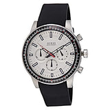 Guess Fuel Multifunction White Dial Black Rubber Strap Watch for Men - W0802G1