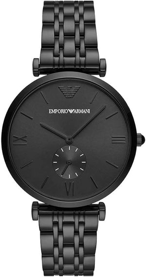 Emporio Armani Gianni T Bar Analog Black Dial Black Steel Strap Watch For Men - AR11299