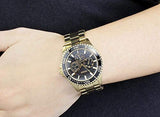 Guess BFF Multifunction Black Dial Gold Steel Strap Watch for Women - W0231L3