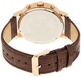 Tommy Hilfiger Evan White Dial Brown Leather Strap Watch for Men - 1710394