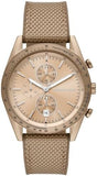 Michael Kors Warren Chronograph Beige Dial Beige Nylon Strap Watch for Men - MK9145