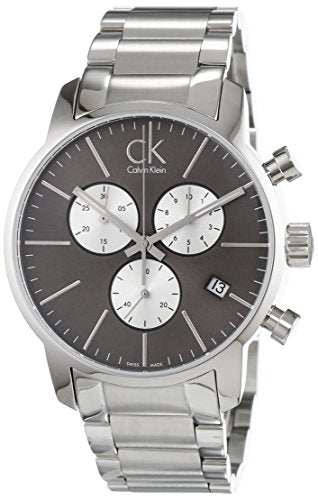 Calvin Klein City Chronograph Black Dial Silver Steel Strap Watch 