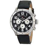 Tommy Hilfiger Sport Chronograph Black Dial Black Leather Strap Watch for Men - 1791050