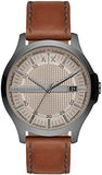 Armani Exchange Hampton Chronograph Grey Dial Brown Leather Strap Watch For Men - AX2414