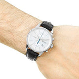 Hugo Boss Jet Silver Dial Black Leather Strap Watch for Men - 1513282