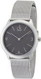 Calvin Klein Minimal Grey Dial Silver Mesh Bracelet Watch for Men - K3M52154