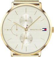 Tommy Hilfiger Jenna Quartz White Dial Gold Mesh Bracelet Watch For Women - 1781943