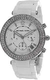 Michael Kors Parker White Dial White Ceramic Strap Watch for Women - MK5654