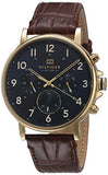 Tommy Hilfiger Daniel Blue Dial Brown Leather Strap Watch for Men - 1710380