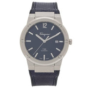 Salvatore Ferragamo F-80 Classic Blue Dial Blue Leather Strap Watch for Men - SFDT00719