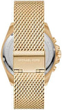 Michael Kors Brecken Chronograph Black Dial Gold Mesh Strap Watch For Men - MK8867