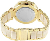 Michael Kors Parker Chronograph Gold Dial Gold Steel Strap Watch For Women - MK6831