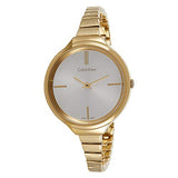 Calvin Klein Lively White Dial Gold Steel Strap Watch for Women - K4U23526