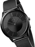 Calvin Klein Minimal Black Dial Black Mesh Bracelet Watch for Men - K3M224B1