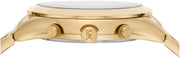 Michael Kors Slim Runway Chronograph Gold Dial Gold Steel Strap Watch For Men - MK8909