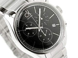 Calvin Klein Masculine Chronograph Black Dial Silver Steel Strap Watch for Men - K2H27104