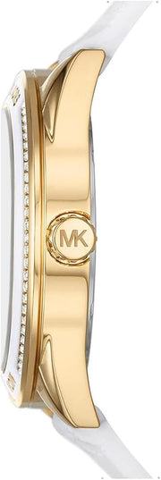Michael Kors Jessa Quartz Gold Dial White Silicone Strap Watch For Women - MK7267