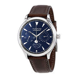 Movado Heritage Moonphase Blue Dial Brown Leather Strap Watch For Women - 3650009