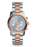 Michael Kors Runway Chronograph Blue Dial Two Tone Steel Strap Watch For Women - MK6166