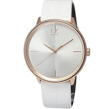 Calvin Klein Accent White Dial White Leather Strap Watch for Women - K2Y2X6K6