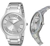 Emporio Armani Renato Quartz Silver Dial Silver Steel Strap Watch For Men - AR11189