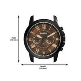 Fossil Grant Chronograph Brown Dial Brown Leather Strap Watch for Men - FS5088