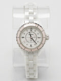 Chanel J12 Quartz Diamonds Ceramic White Dial White Steel Strap Watch for Women - J12 H4466