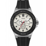 Guess Force Analog Quartz White Dial Black Rubber Strap Watch For Men - W0674G3