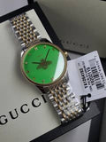 Gucci G Timeless Quartz Green Dial Two Tone Steel Strap Watch For Men - YA1264182