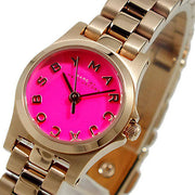 Marc Jacobs Henry Dinky Pink Dial Rose Gold Steel Strap Watch for Women - MBM3203