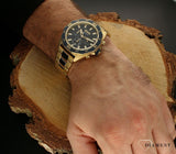 Hugo Boss Energy Chronograph Blue Dial Gold Steel Strap Watch For Men - 1513973