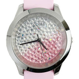 Guess Crush Crystals Silver Dial Pink Rubber Strap Watch for Women - W1223L1