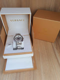 Versace Aion Chronograph White Dial Silver Steel Strap Watch for Men - VBR040017