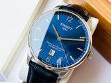 Tissot Chemin Des Tourelles Powermatic 80 Blue Dial Blue Leather Strap Watch for Men - T099.407.16.047.00