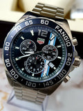 Tag Heuer Formula 1 Chronograph Black Dial Silver Steel Strap Watch untuk Pria - CAZ101H.BA0842