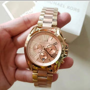 Michael Kors Bradshaw Gold Dial Two Tone Steel Strap Watch for Women - MK6359