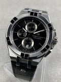 Maurice Lacroix Aikon Chronograph Black Dial Black Leather Strap Watch for Men - AI1018-SS001-330-1