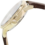 Fossil Townsman Automatic Skeleton Gold Dial Brown Leather Strap Watch for Men - ME3043