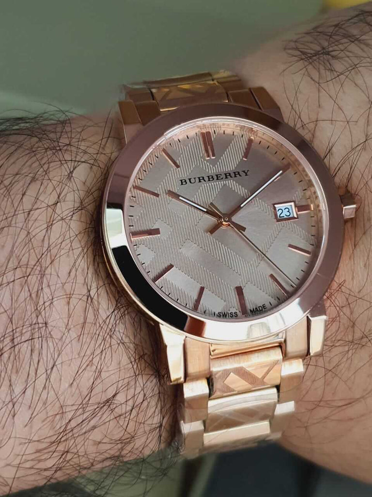BURBERRY ピンク リボン 腕時計 Burberry The City Diamonds Rose Gold Dial Rose Gold Steel Strap
