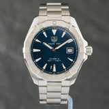 Jam Tangan Pria Tag Heuer Aquaracer Automatic Blue Dial Silver Steel Strap - WAY2112.BA0928