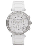 Michael Kors Parker White Dial White Ceramic Strap Watch for Women - MK5654