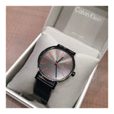 Calvin Klein Boost Black Dial Black Leather Strap Watch for Men - K7Y214CY