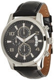 Guess Exec Chronograph Quartz Black Dial Black Leather Strap Watch for Men - W0076G1