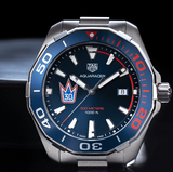 Tag Heuer Aquaracer Henrik Lundqvist Special Edition Blue Dial Silver Steel Strap Watch for Men - WAY101J.BA0746