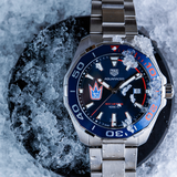 Tag Heuer Aquaracer Henrik Lundqvist Special Edition Blue Dial Silver Steel Strap Watch for Men - WAY101J.BA0746