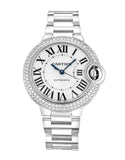 Cartier Ballon Bleu De Cartier Diamonds Silver Dial Silver Steel Strap Watch for Women - WE902035