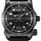 Breitling Emergency Black Dial Black Rubber Strap Watch for Men - V76325221B1S1