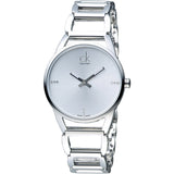 Calvin Klein Stately Silver Dial Silver Steel Strap Watch for Women - K3G2312W