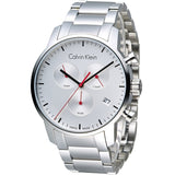 Calvin Klein City Chronograph White Dial Silver Steel Strap Watch for Men - K2G271Z6