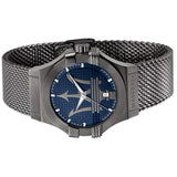 Maserati Potenza Quartz Blue Dial Grey Mesh Bracelet Watch For Men - R8853108005